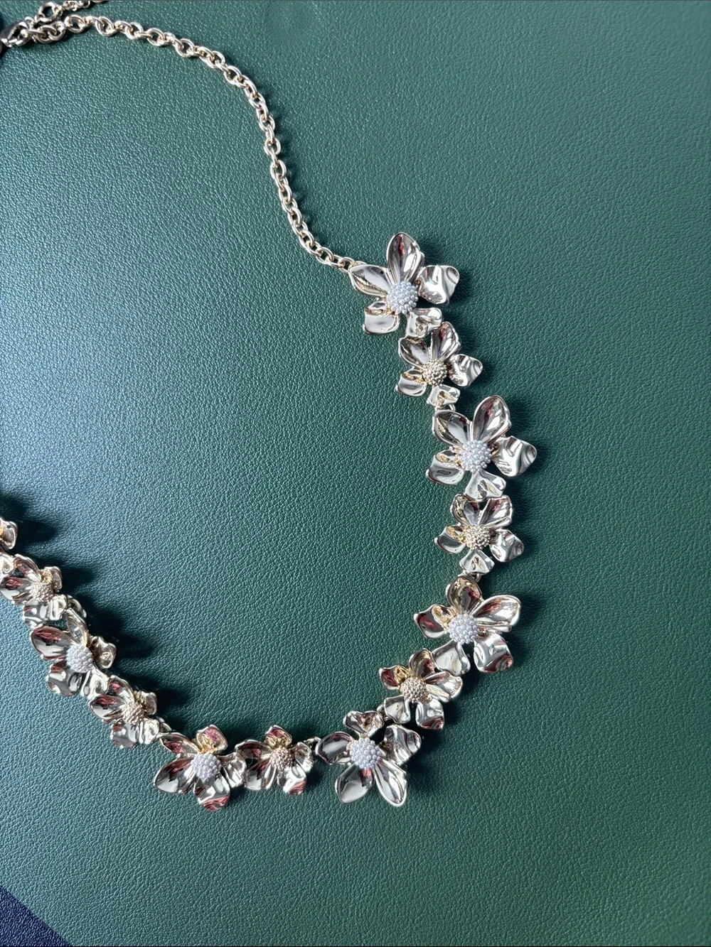 J. Crew Gold Floral Statement Necklace